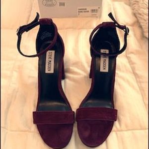 Never worn Steve Madden Burgundy Heels